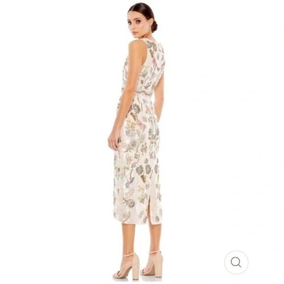 Mac Duggal Sleeveless Beaded Sequin Dress Short Midi Size 8 93535 NEW - Picture 3 of 10